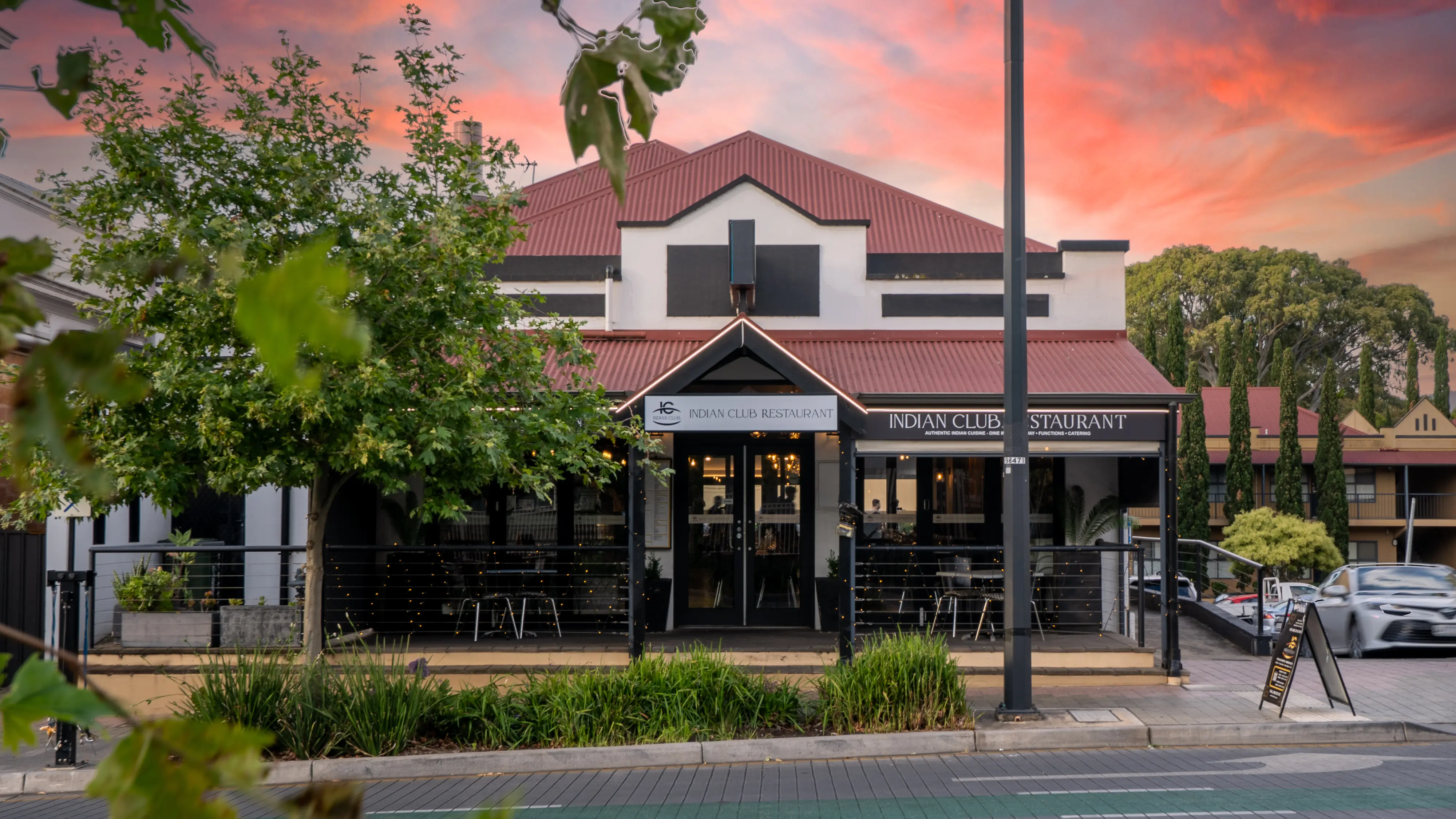The front of the Indian Club SA restaurant.